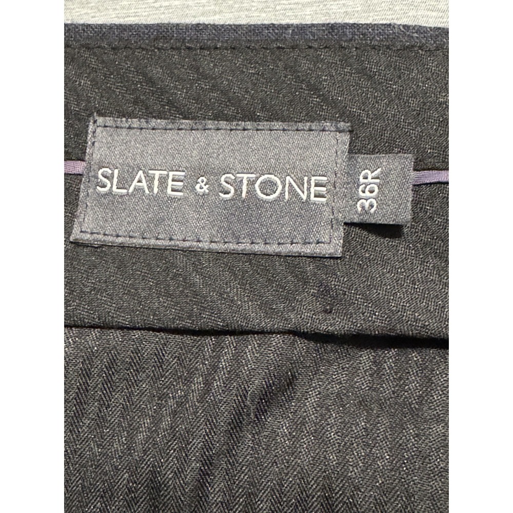 Slate & Stone Men's Pants 36R Wool Blend Dress Slacks Gray Lined EC